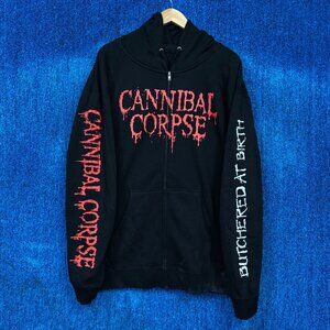 Cannibal Corpse Zip-Up Rock Hoodie Size 2XL